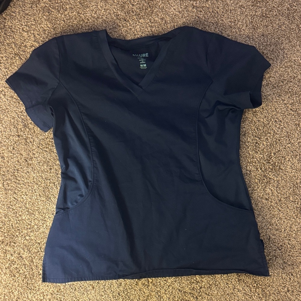Women's Navy Scrub Top